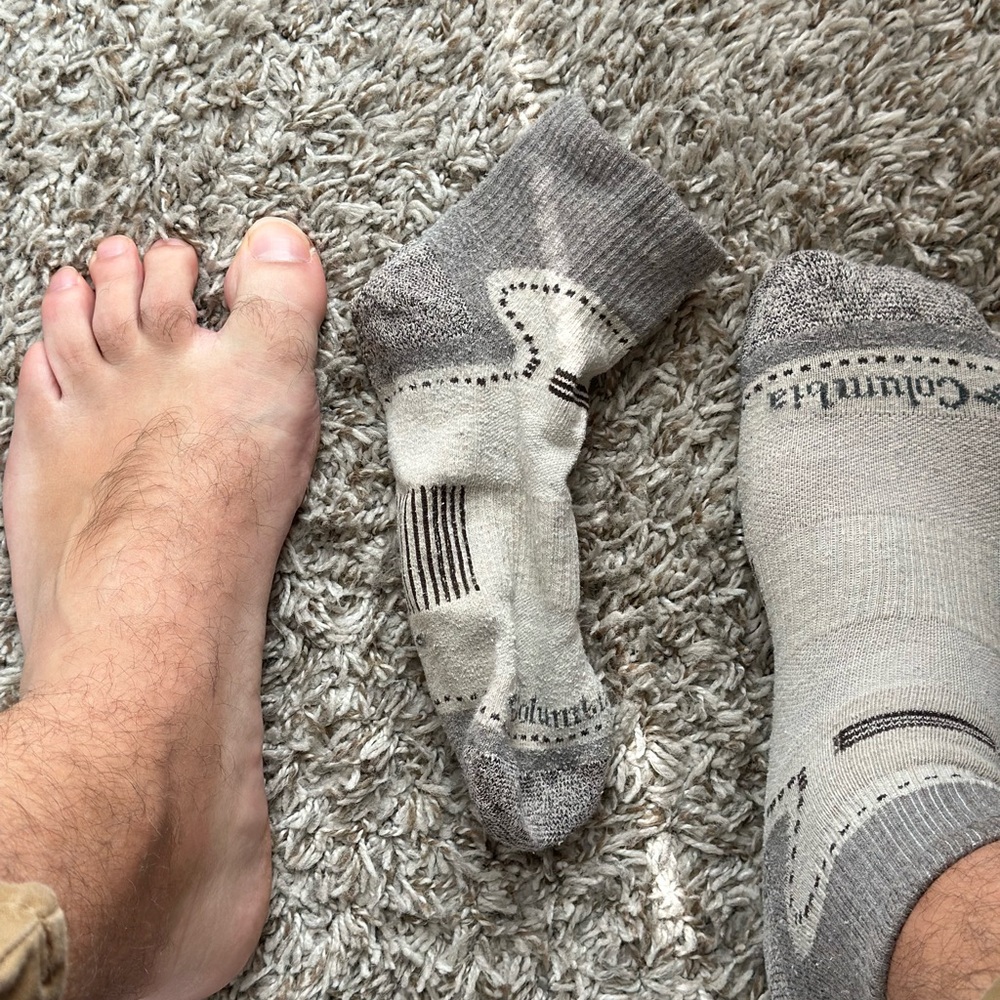 Columbia Gray and Tan Athletic Socks Cushioned Performance